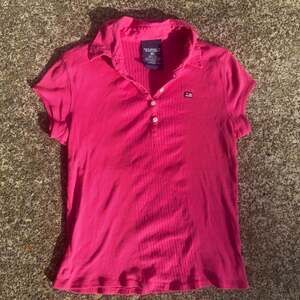 Vintage Polo Jeans Co. Ralph Lauren Pink Ribbed Short Sleeve Henley Polo Shirt W